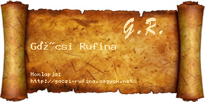 Gácsi Rufina névjegykártya